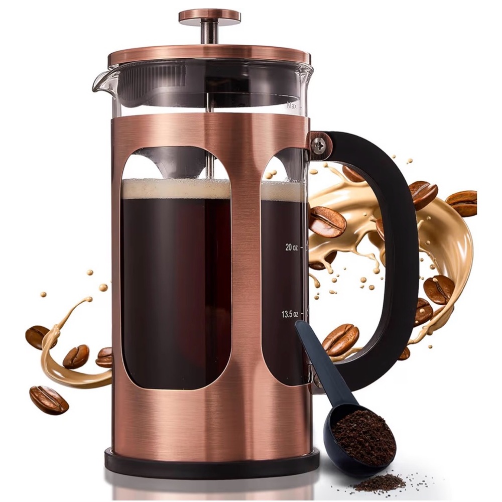 Copper French Press Coffee Maker Stainless Plunger